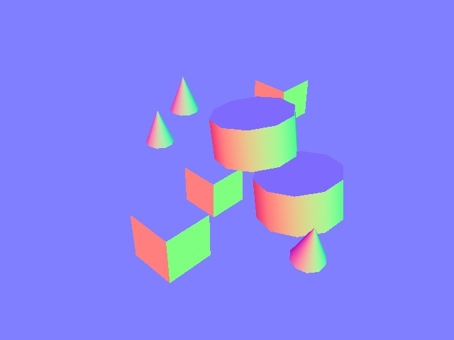 A scene captured with surface normals