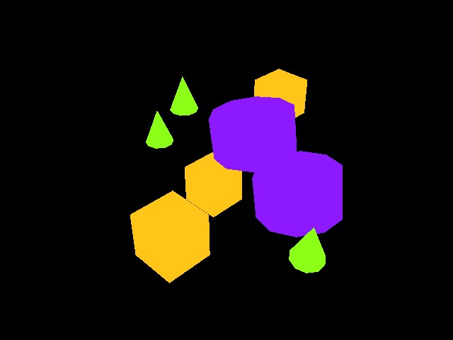 A scene with semantic segmentation