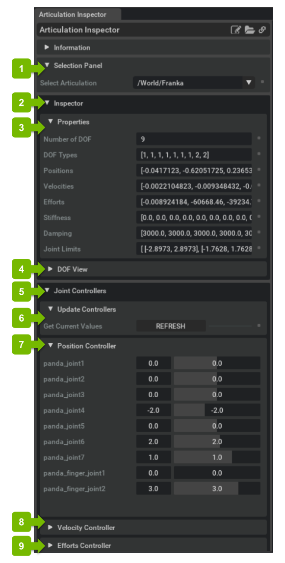 Articulation Inspector UI