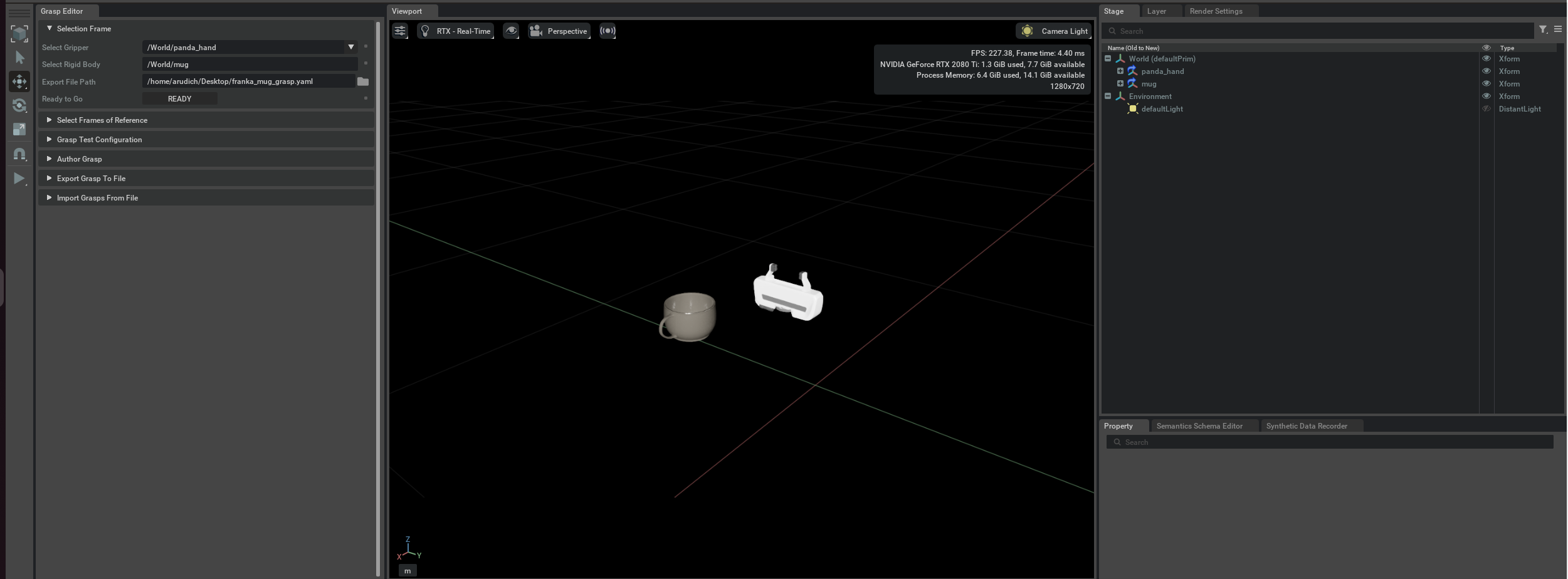 Grasp Editor Selection Frame