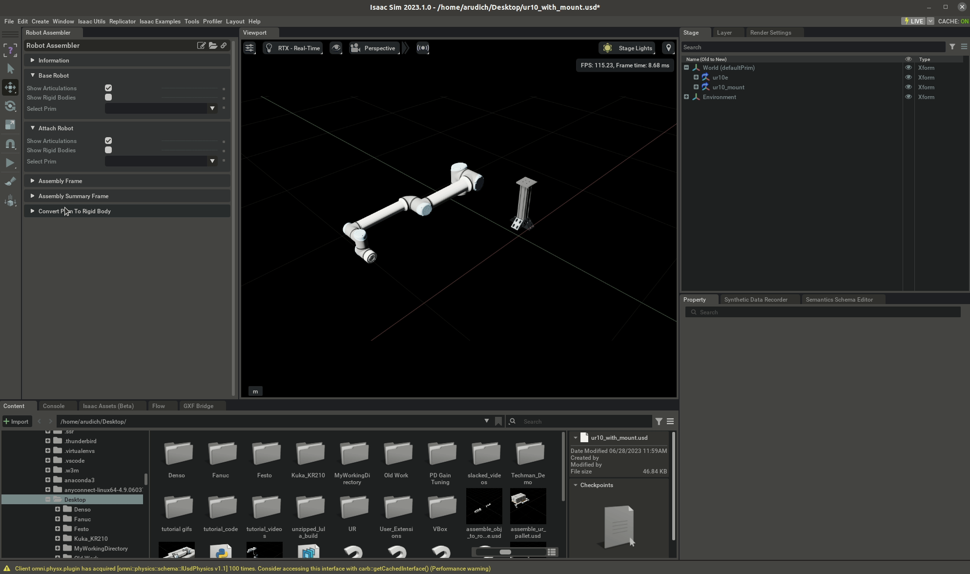Assembling a robot to a rigid body.