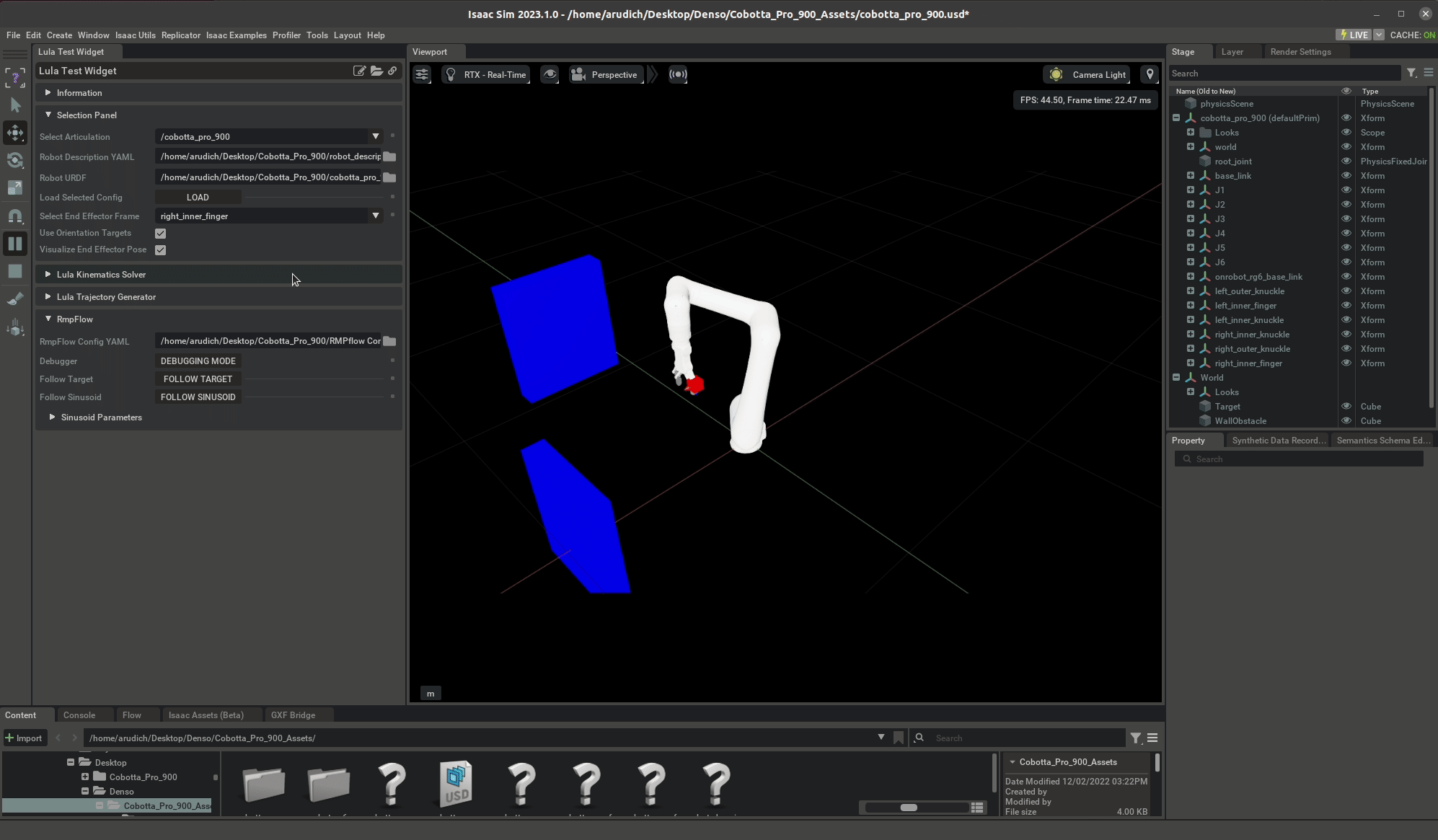 RMPflow allowing the robot to intersect its own base due to incomplete configuration.