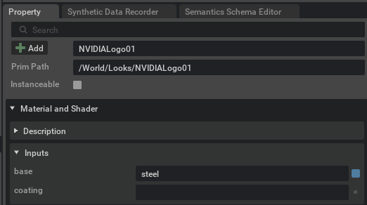 Populating a new non-visual material attribute.
