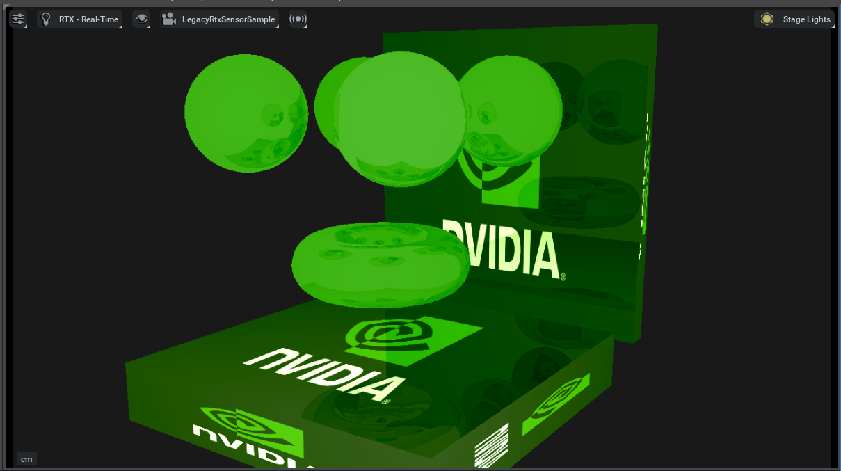 Non-visual materials rendered by legacy RTX sensor.
