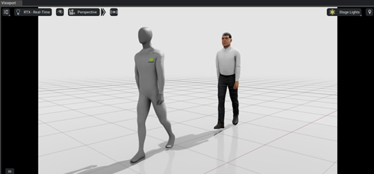Upon the successful conversion of Unreal character, the imported character replicates the movement of the standard AnimGraph biped character.