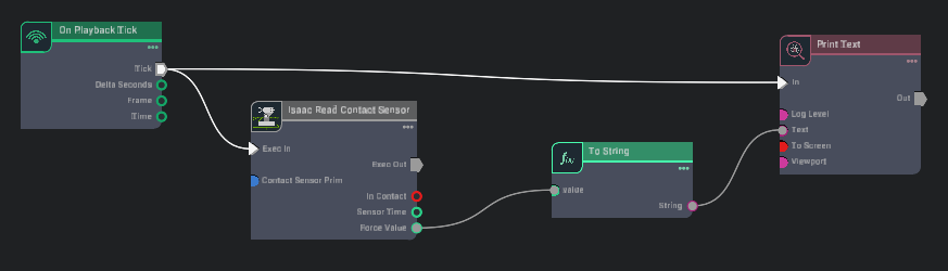 Read Contact Sensor Action Graph set up