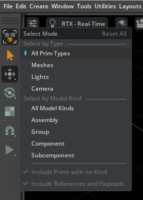Display the selection rollout