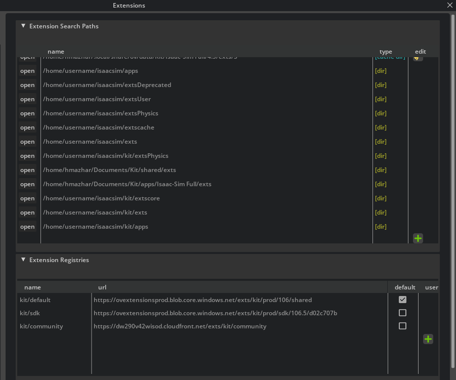 Settings Panel