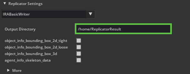 Replicator Settings Panel from the IRA UI