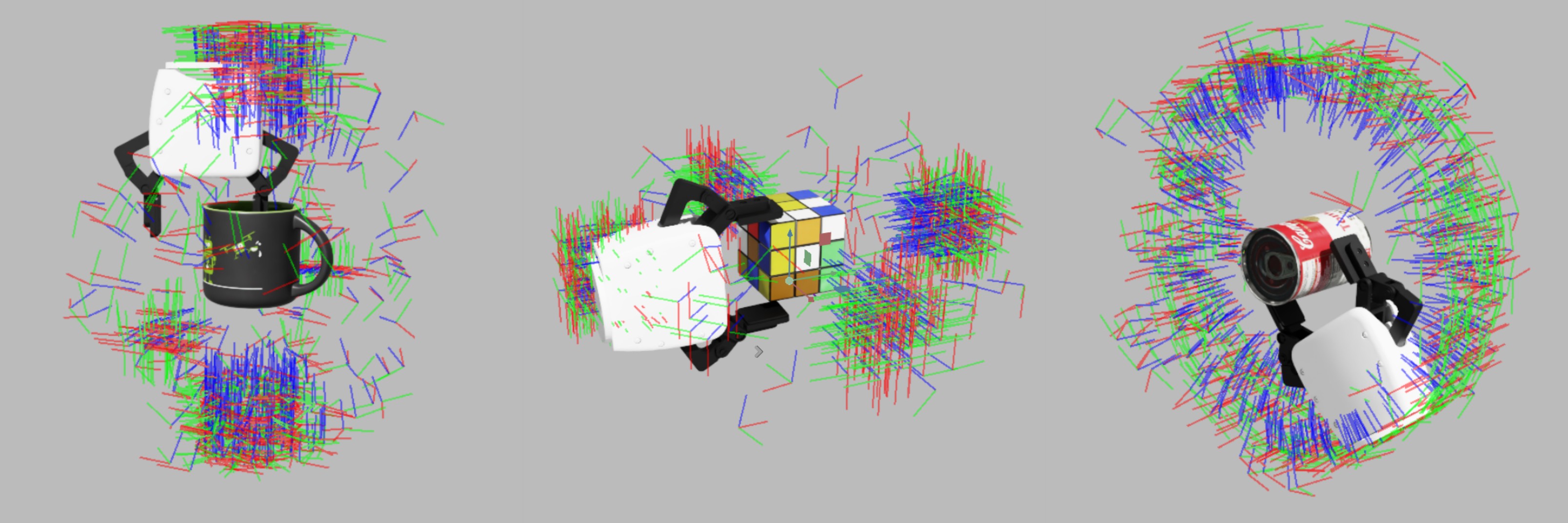 Resulting grasp poses from the antipodal grasp sampler