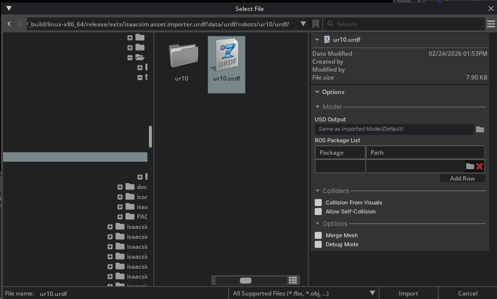 Overview of URDF Importer Extension