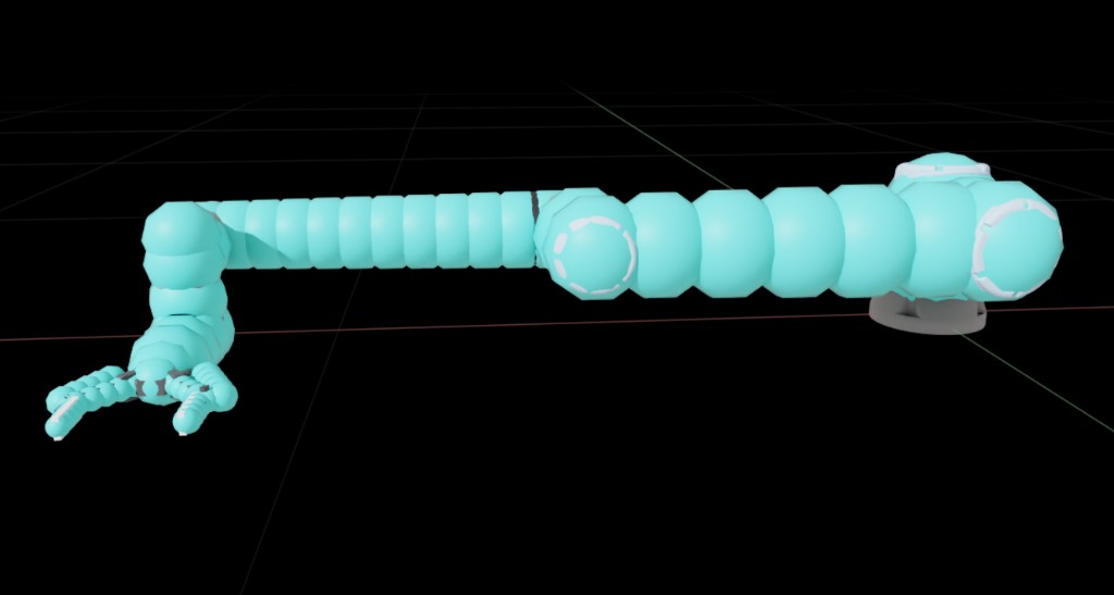 Collision spheres generated on every link of the UR10e