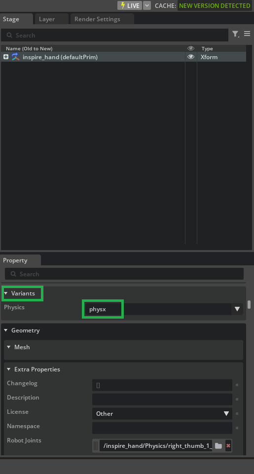 Select PhysX variant.